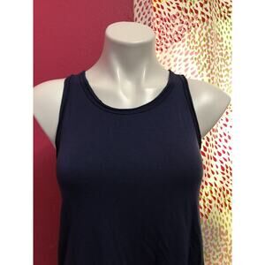 June & Hudson sleeveless Navy blue blouse women's XS Open Back distressed